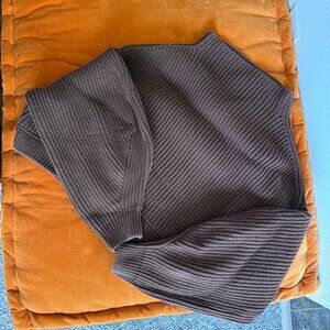 Free People Cropped Brown Turtleneck Dolman Sweater Size S